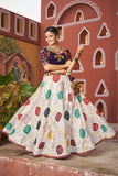 Fancy Designer White And Purple Embroidered Navratri Lehenga Choli - women's fashion mart