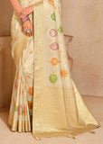 Classic Cream Woven Banarasi Silk Saree