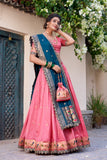 Traditional Paithani Jacquard Sik Lehenga Set For Wedding