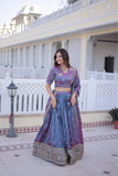 Designer Zari Sequins Embroidered Lehenga Choli Set With Dupatta