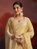 Organza Mustard Zarkan Embroidered Saree - women's fashion mart