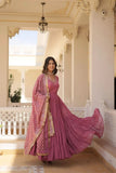 Stunning Designer Embroidered Work Gown With Dupatta Set - women's fashion mart