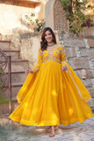 Floral Embroidery Sequins Work Beautiful Anarkali Suit Set