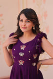 Stunning Sequins Multi Tread Beads Embroidered Work Women Gown