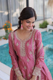 Luxury Ho Silk Designer Multi With Thread Embroidery Suit Set