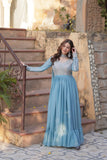 Georgette Embroidery Beads Sequins Work Anarkali Gown