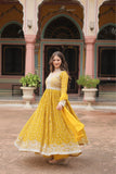 Faux Georgette Sequins With Thread Embroidered Kurti Sharara Dupatta Set For Women