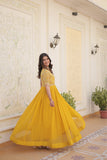 Designer Embroidery Zari Sequins Work Gown Set