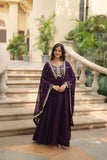 Amazing Festive Wear Faux Georgette Sequins Worked Gown - women's fashion mart
