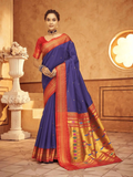 Pristine Purple Pure Aniruddh Silk Pathani Saree -Saree Unstitched women's fashion mart