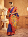Pristine Purple Pure Aniruddh Silk Pathani Saree - women's fashion mart