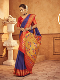 Pristine Purple Pure Aniruddh Silk Pathani Saree -Saree Unstitched women's fashion mart