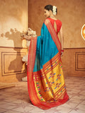 Heartwarming Blue Pure Aniruddh Silk Pathani Saree - women's fashion mart