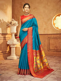 Heartwarming Blue Pure Aniruddh Silk Pathani Saree - women's fashion mart