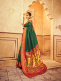 Gorgeous Green Pure Aniruddh Silk Pathani Saree - women's fashion mart