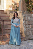 Georgette Embroidery Beads Sequins Work Anarkali Gown