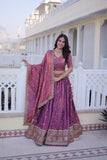 Designer Zari Sequins Embroidered Lehenga Choli Set With Dupatta
