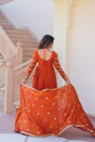 Designer Sequins Multi Embroidered Work Women Gown With Dupatta