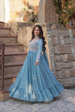 Georgette Embroidery Beads Sequins Work Anarkali Gown