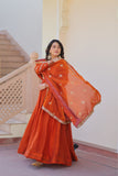 Designer Sequins Multi Embroidered Work Women Gown With Dupatta