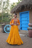 Designer Readymade Traditional Gamthi Threadwork Lehenga Choli For Navratri - women's fashion mart