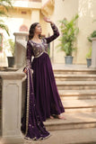 Amazing Festive Wear Faux Georgette Sequins Worked Gown - women's fashion mart