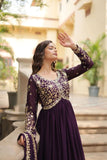 Amazing Festive Wear Faux Georgette Sequins Worked Gown - women's fashion mart