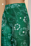 Dark Green Designer Pure Muslin Silk Floral Co Ord Set