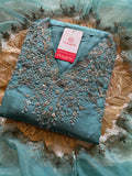 Sky blue Handwork kurta Pant  with dupatta  women's fashion mart