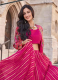 Beautifully printed viscose silk 3 Piece set in Pink - women's fashion mart
