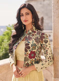 Beautifully printed viscose silk 3 Piece set in Cream - women's fashion mart