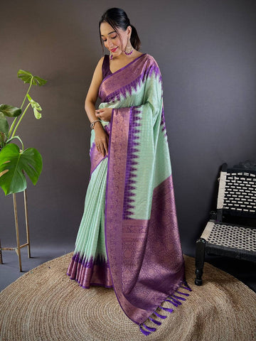 Pista Banarasi Silk Gadwal Pattu Saree  women's fashion mart