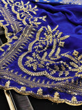 Faux Georgette Aari work saree -Georgette Saree Default Title women's fashion mart