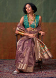 Antique Purple Woven Paithani Tissue Silk Saree
