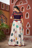 Fancy Designer White And Purple Embroidered Navratri Lehenga Choli - women's fashion mart