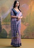 Sweet Purple Woven Cotton Jamdani Saree