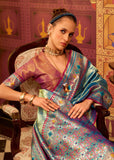 Antique Blue Kanjivaram Saree