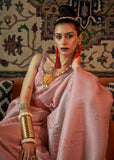 Pearl Pink Woven Banarasi Brocade Silk Saree
