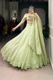 Allen Crush Tea Shade Lehenga Set With Sequins And Beadwork Blouse