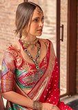 Bridal Red Woven Banarasi Soft Silk Saree
