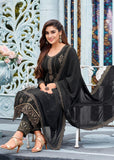 “Exclusive Offer” : Pebble Black Georgette Unstitched Suit Set