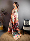 Elegant Pen Kalamkari Ghicha Tussar Saree