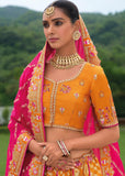 Cadmium Yellow Heavy Embroidered Designer Lehenga Set