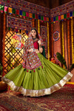 Fluorescent Green Stylish Designer Navratri Special Lehenga Choli
