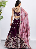 Georgette Golden Dull-Bright Sequin,Threaded Embroidered Semi-Stitched Lehenga choli  women's fashion mart