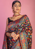 Classic Black Woven Kashmiri Jamewar Silk Saree