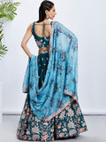 Georgette Golden Dull-Bright Sequin,Threaded Embroidered Semi-Stitched Lehenga choli  women's fashion mart