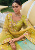 Bright Lime Green Heavy Embroidered Designer Lehenga Set
