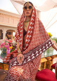 Coffee Brown Printed Bandhini Patola Silk Saree