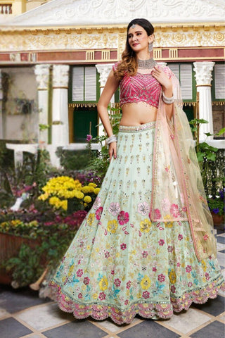 Beautiful Wedding Designer Lehenga Set -Bridal Lehenga Pink / L women's fashion mart